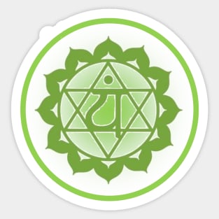 Love is key to all Heart Chakra- Dark Green Sticker